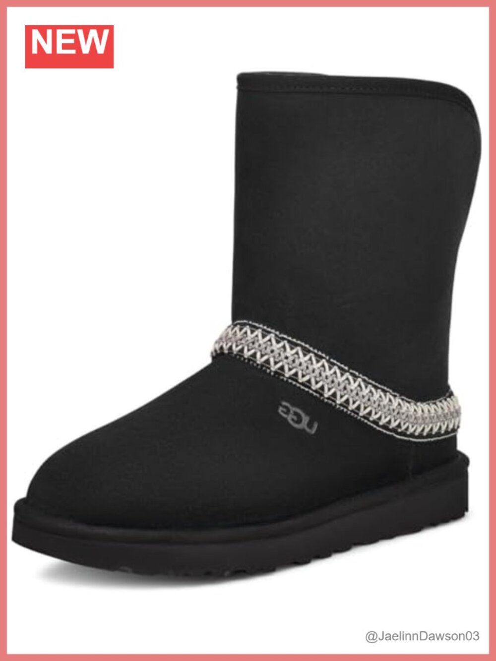 UGG Classic Short Crescent Shearling Suede Ankle Bootie Pull-On